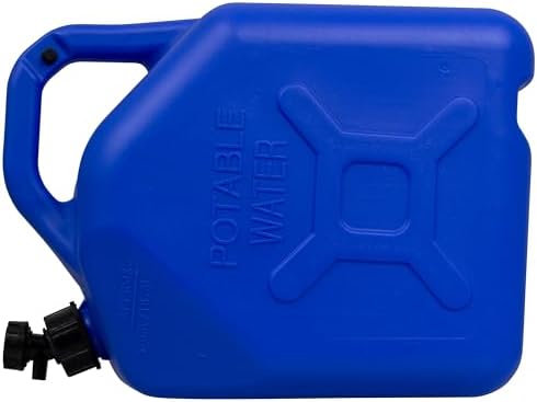 Scepter Flow Control 5 Gallon Water Jug with Spigot, Leak-Proof Heavy Duty Water Can for Camping Supplies, Storage, Hurricanes and More, Food Grade, BPA Free Container, 18.8 Liter Capacity, Blue