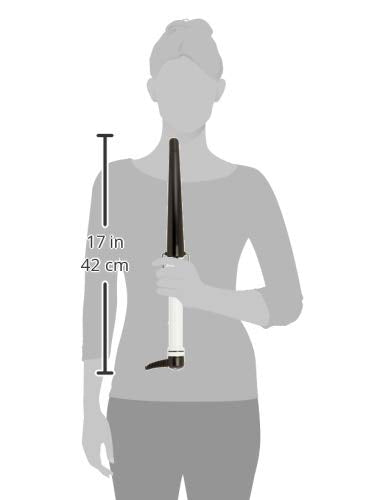 HOT TOOLS Professional Nano Ceramic Extra Long Tapered Curling Iron for Shiny Curls, 3/4 to 1 1/4 Inches