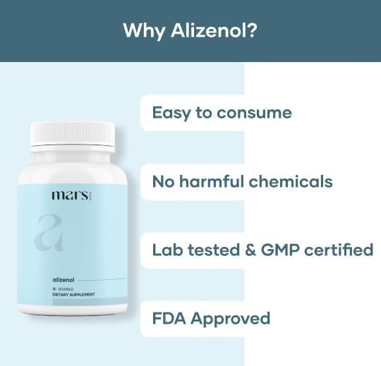 Mars Cognitive Support & Muscle Wellness Alizenol Capsules | Supports Focus, Clarity & Recovery | 60 Capsules - Pack of 1