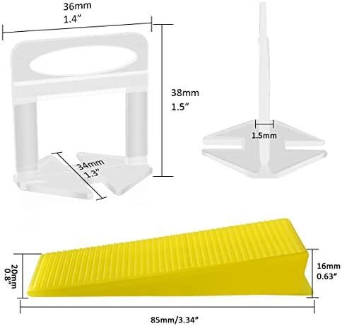 DGSL Tile Leveling System with Tile Plier - 300-Piece Tile Spacers Clips and 100-Piece Reusable Wedges - Tile Tools Set for Stone Installation (1/16 Inch Tile Spacers)