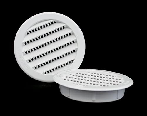 3" Round Plastic Louver Soffit Air Vent Reptile Screen Grille Cover (16, White)