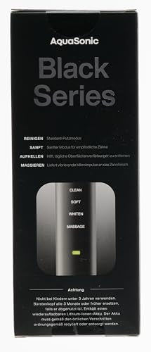 Aquasonic Black Series Ultra Whitening Toothbrush – ADA Accepted Electric Toothbrush- 8 Brush Heads & Travel Case – 40,000 VPM Electric Motor & Wireless Charging - 4 Modes w Smart Timer
