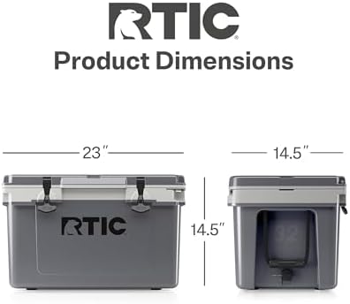 RTIC Ultra-Light 32 Quart Hard Cooler Insulated Portable Ice Chest Box for Drink, Beverage, Beach, Camping, Picnic, Fishing, Boat, Barbecue, 30% Lighter Than Rotomolded Coolers
