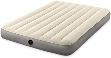 Intex 64102E Dura-Beam Standard Single-High Air Mattress: Fiber-Tech – Full Size – 10in Bed Height – 600lb Weight Capacity – Pump Sold Separately