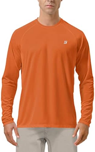 Roadbox Mens UPF 50+ UV Sun Protection Shirts Outdoor Long Sleeve SPF Rash Guard for Fishing Hiking Swimming Running