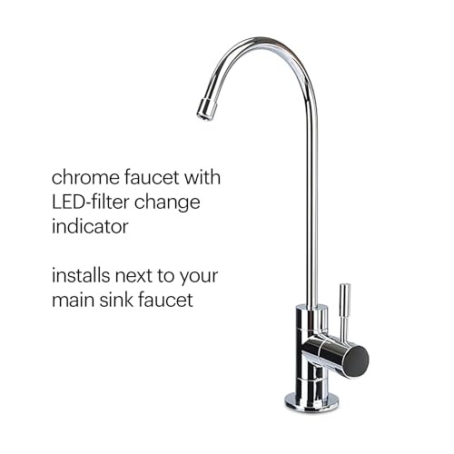 Brondell H2O+ Coral UC300 Three-Stage Undercounter Water Filtration System – Water Purifier with Designer Chrome Faucet – Quick Change Filter, WQA Gold Seal-Certified
