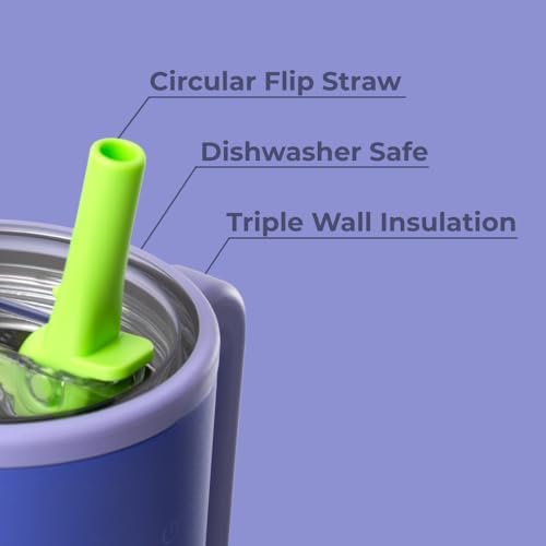 HydroJug Traveler - 40 oz Water Bottle with Handle & Flip Straw - Fits in Cup Holder, Leak Resistant Tumbler-Reusable Insulated Stainless Steel & Rubber Base - Gifts for Women & Men, Lime Rickey