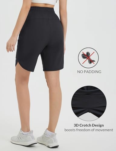 baleaf Women's Bermuda Long Shorts 9" Above Knee Length Quick Dry Lightweight Zipper Pockets Casual Summer Athletic UPF 50+