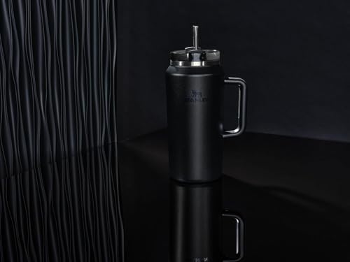 STANLEY Quencher H2.0 Tumbler with Handle & Straw 64 oz | Flowstate 3-Position Lid | Large Capacity for Travel & Sports | Insulated Stainless Steel Cup | BPA-Free | Black 2.0