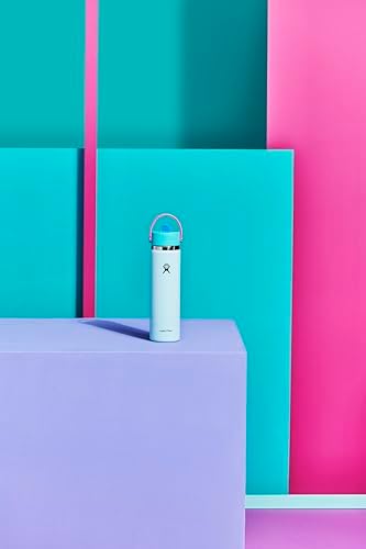 HYDRO FLASK Wide Mouth vacuum insulated stainless steel water bottle with leakproof closeable straw lid for cold water drinks, sports, travel, car and school