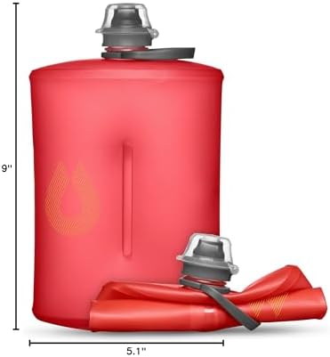 HydraPak Stow - Collapsible Backpacking Water Bottle (350ml, 500ml, 1L) - BPA Free, Ultra Light, Spill-Proof Twist Cap