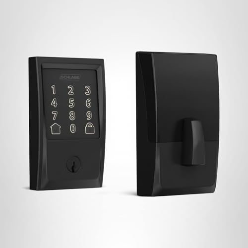Schlage Encode Smart Wi-Fi Deadbolt Lock with Touchscreen Keypad, Keyless Front Door Entry, App Control, Alexa, Google Home and Airbnb Compatible, Matte Black, BE489WB CEN 622