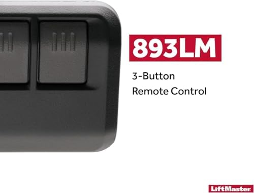 LiftMaster 893LM Security+ 2.0 3-Button Visor Clip Garage Door Opener Remote Control - Compatible only with Security+ 2.0 LiftMaster garage door openers with a yellow programming button
