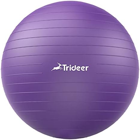 Trideer Extra Thick Yoga Ball Exercise Ball, 5 Sizes Gym Ball, Heavy Duty Ball Chair for Balance, Stability, Pregnancy, Quick Pump Included