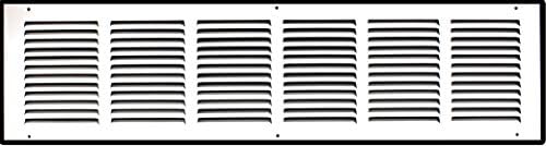 Fits 30x6 Duct Opening | Steel Return Air Grille by Handua | Vent Cover Grill for Sidewall and Ceiling | White | HVAC Cold Air Intake Grille | Outer Dimensions: 31.75"W X 7.75"H