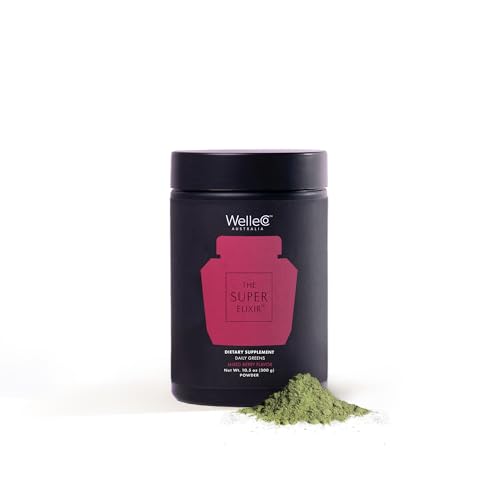 WelleCo The Super Elixir Daily Greens Powder, Probiotic Drink Mix with Whole Foods, Gluten Free, Vegan Gut Health Powder, Energy, Immunity, Healthy Skin, Hair & Nails (300g, Mixed Berry)
