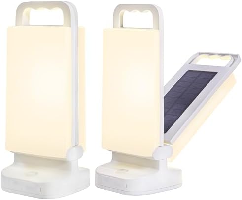 Camping Lantern, Solar Lanterns, Rechargeable Emergency Light Dimmable Camping Essential with USB Charging – Lanterns for Power Outages Hurricane, Hiking, Fish, and Home - 2 Pack