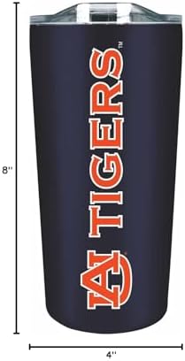 Campus Colors NCAA Stainless Steel Tumbler perfect for Gameday - 18 oz - Double Walled - Keeps Drinks Perfectly Insulated (Auburn Tigers - Navy)
