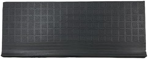 Ottomanson Indoor/Outdoor Hose-Wash Square Edge Design Non-Slip Rubber 10" x 25.5" Modern Stair Treads for Stairs, Garage, Patio, 5 Pack, Black