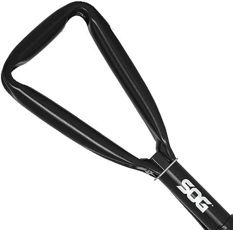SOG Entrenching Tool- 18.25 Inch Folding Survival Shovel with Wood Saw Edge and Tactical Shovel Carry Case- Black (F08-N)