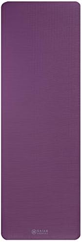 Gaiam Essentials Thick Yoga Mat Fitness & Exercise Mat with Easy-Cinch Yoga Mat Carrier Strap, 72"L x 24"W x 2/5 Inch Thick