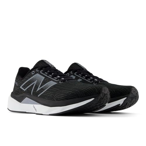 New Balance Men's FuelCell Propel V5 Running Shoe, Black/White/Steel, 11.5 Wide