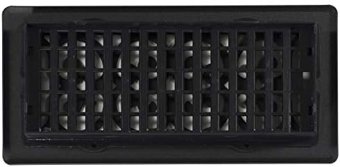 Decor Grates ST410 Scroll Design Floor Register, 4x10 Inches, Textured Black