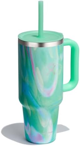 Hydro Flask 40 Oz Travel Tumbler with Handle, Lid and Straw - Insulated Stainless Steel in 40 Oz Jelly Green