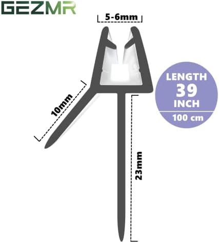 2-Pack Frameless Shower Door Bottom Seal (1/4'' X 39'') Clear Glass Shower Door Sweep Strip can Covers up to 23mm Gap - Stop Leaks