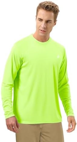 Roadbox Mens UPF 50+ UV Sun Protection Shirts Outdoor Long Sleeve SPF Rash Guard for Fishing Hiking Swimming Running