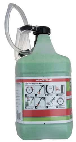 Slime 10204 Bike Tube Puncture Repair Sealant with Pump, Prevent and Repair, suitable for all Bicycles, 1 Gallon bottle