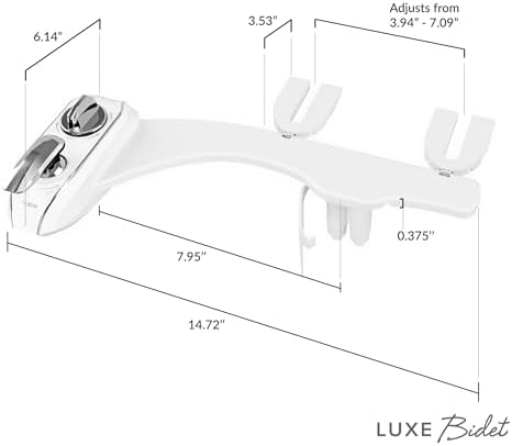 LUXE Bidet NEO 320 Plus - Patented Bidet Attachment for Toilet Seat, Innovative Hinges to Clean, Slide-in Install, Advanced 360° Self-Clean, Warm, Dual Nozzles, Feminine & Rear Wash (Chrome)