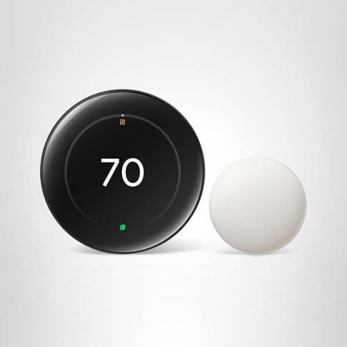 Google Nest Learning Thermostat (4th gen) + Nest Temperature Sensor (2nd gen) - Obsidian