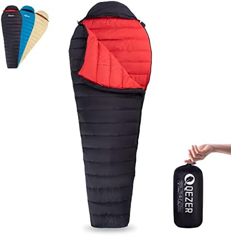 Ultralight Down Sleeping Bag for Adults with 600 Fill Power, Compact Sleeping Bag with Compression Sack for Backpacking, Hiking and Camping