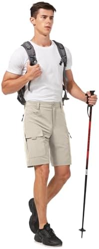 Hiauspor Men's Hiking Cargo Shorts 9"/10" Quick Dry Lightweight Waterproof for Golf Tactical Fishing Casual with 6 Pockets