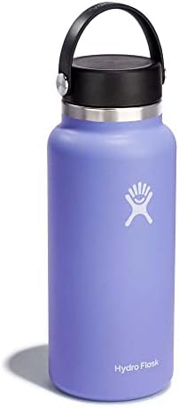 Hydro Flask Wide Mouth vacuum insulated stainless steel water bottle with leakproof closeable lid for cold water drinks, sports, travel, car and school