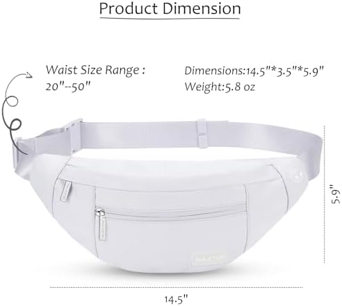 MAXTOP Large Crossbody Fanny Pack with 4-Zipper Pockets,Gifts for Enjoy Sports Festival Workout Traveling Running Casual Hands-Free Wallets Waist Pack Phone Bag Carrying All Phones