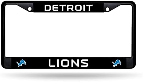 Rico Industries NFL Football Primary Black Chrome Frame with Plastic Inserts 12" x 6" Car/Truck Auto Accessory