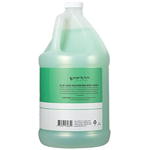 Ginger Lily Farms Club & Fitness Nourishing Body Wash, 100% Vegan & Cruelty-Free, Aloe Vera Scent, 128 Fl Oz (Pack of 4)