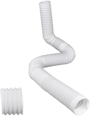 Extra Flexible Pipe for Prestantious 3” Downspout Extender Pipe, 2.6 inches ID, Pipe Stretched Length 6.6ft, White