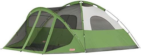 Coleman Evanston Screened Camping Tent, 6/8 Person Weatherproof Tent with Roomy Interior Includes Rainfly, Carry Bag, Easy Setup and Screened-In Porch