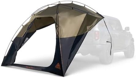 Kelty Highroads Overlanding Shelter - Universal Mount Car Camping Tent with Large Zippered Entry, Aluminum Frame, Adjustable Walls and Windows, UV Protection, Rainproof, Stuff Duffel Included, 2024