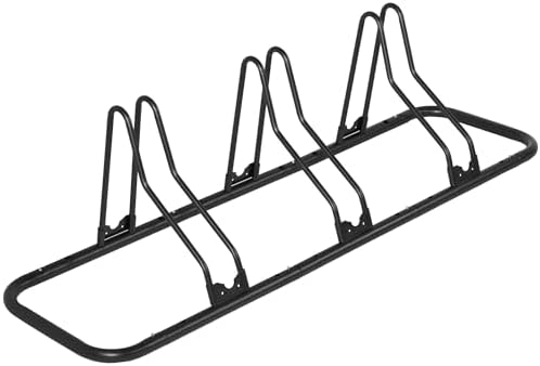 CyclingDeal Bike Rack Floor Parking Bike Stand for up to 6 Bicycles | Indoor, Home & Garage Storage Rack | Stable & Secure Bicycle Stand w/Tire Grooves Up to 29", Holding Plates & Custom Spacing