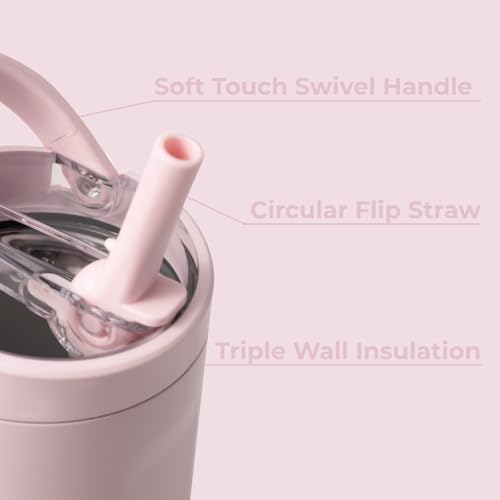 HydroJug Sport - Stainless Steel Tumbler with Straw, Vacuum Insulated, 32oz Leakproof Water Bottle, Ergonomic Design, Reusable, Dishwasher Safe, Rubber Base, Durable for Gym or Outdoors, Pink Sand