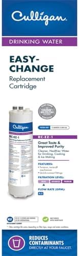Culligan RC Change Basic Water Replacement Cartridge, 3,000 Gallons, EZ-1 (Good Filtration), Multi