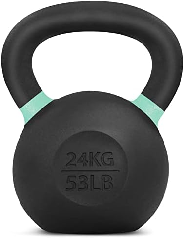 Yes4All Powder Coated Cast Iron Kettlebell Strength Training Kettlebells Weight Set for Full Body Workout, Home Gym