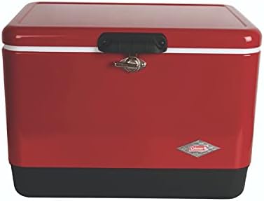 Coleman Vintage 54qt Steel Belted Cooler, Keeps Ice Up to 4 Days, 85-Can Capacity Hard Cooler with Drain & Have-A-Seat Lid