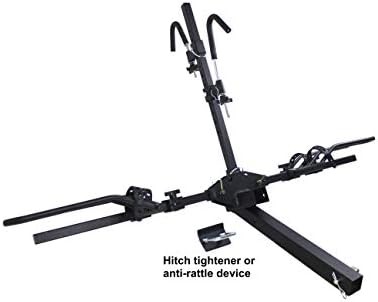 MaxxHaul 50027 Hitch Mount Bike Rack Platform - Style 2-Bike Rack for Cars Trucks SUVs Minivans with Hitch Tightener, Great For E-bikes With Standard Width Tires