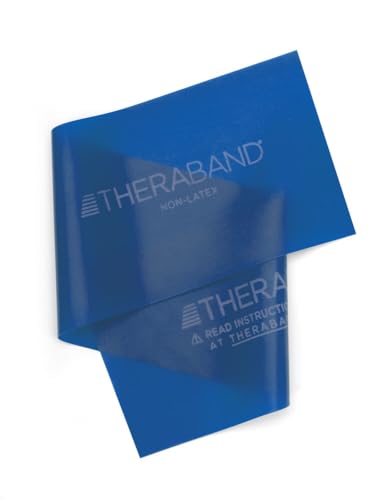 THERABAND Resistance Band 25 Yard Roll, Extra Heavy Blue Non-Latex Professional Elastic Bands For Upper & Lower Body Exercise, Physical Therapy, Pilates, Rehab, Dispenser Box, Level 5