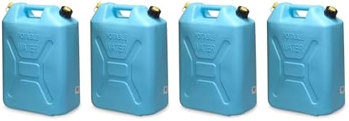 Scepter Portable Plastic Military Style Food Grade 5 Gal Water Jug Container with Reversible Spout for Camping & Emergency Storage, Blue